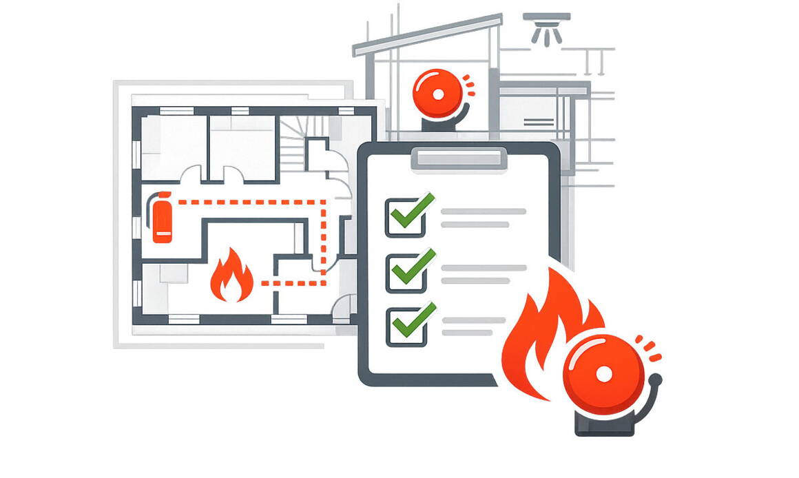Planung im Gebäude für Brandschutz