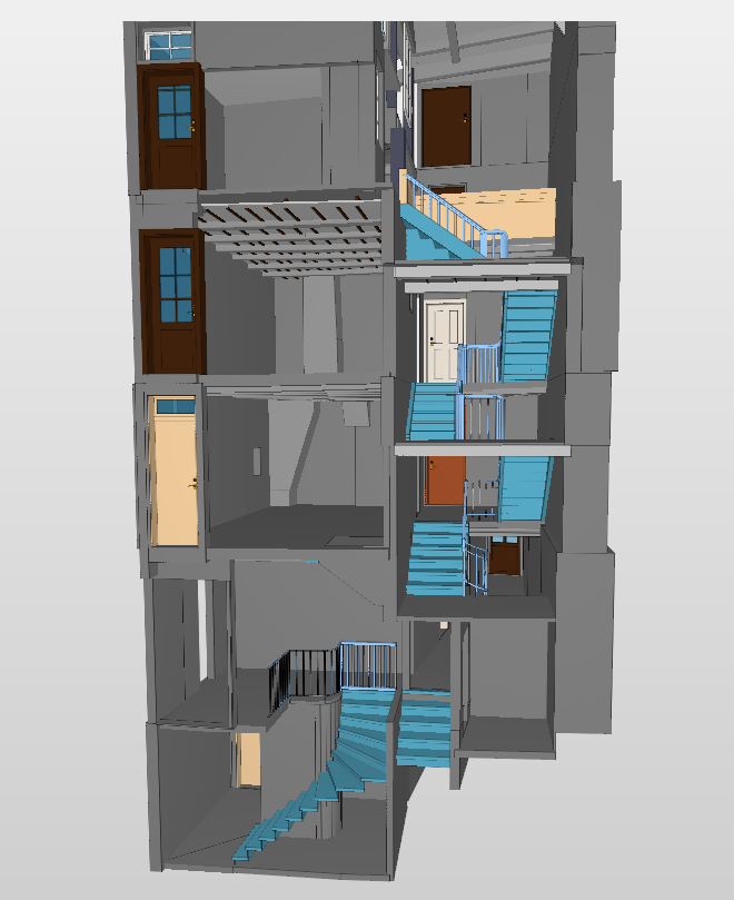 Querschnitt Treppenhaus 3D-Scanning